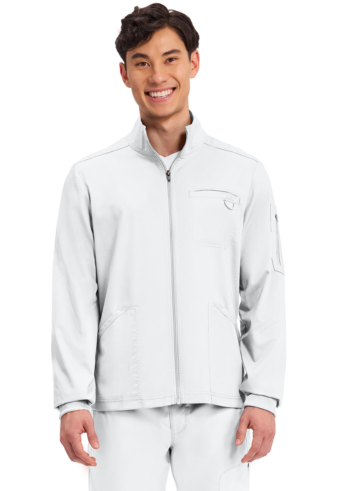 Cherokee Workwear Revolution Mens Zip Front Scrub Jacket