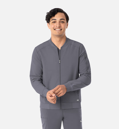 Chaqueta de uniforme quirúrgico bomber Maevn Momentum para hombre con cremallera completa