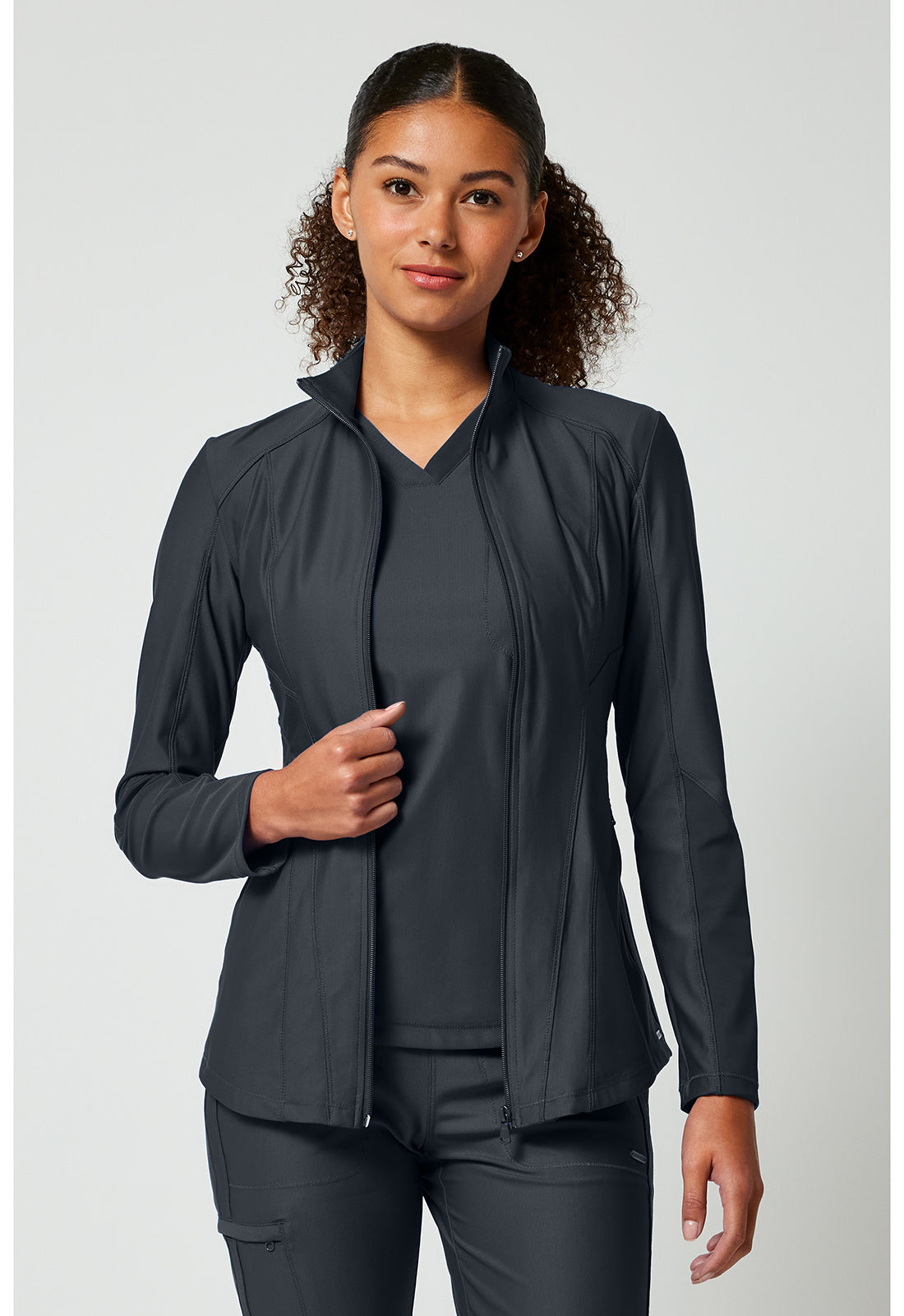 Cherokee Form Zip Front Mesh Scrub Jacket