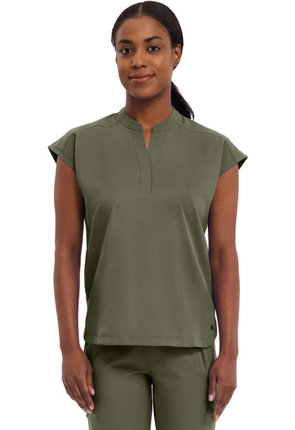 Blusa médica extragrande Journey Tuck In con etiqueta morada de Healing Hands