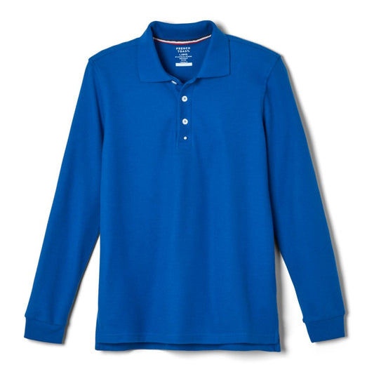 French Toast Boys Long Sleeve Pique Polo with Science and Medicine Logo