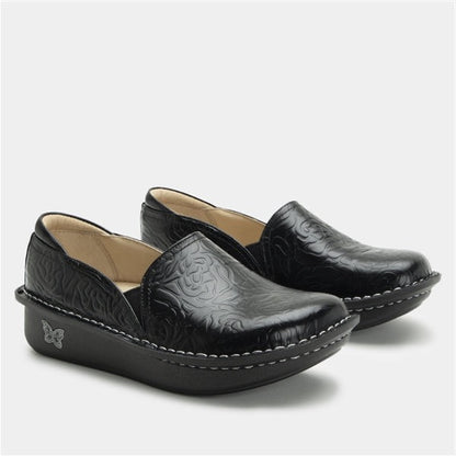 Clearance Alegria Black Embossed Debra Shoes