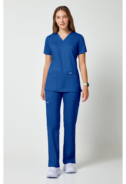 Haut de travail Cherokee Revolution pour femme à col en V avec logo NYC Health + Hospitals | Soins infirmiers