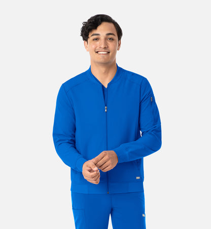 Chaqueta de uniforme quirúrgico bomber Maevn Momentum para hombre con cremallera completa