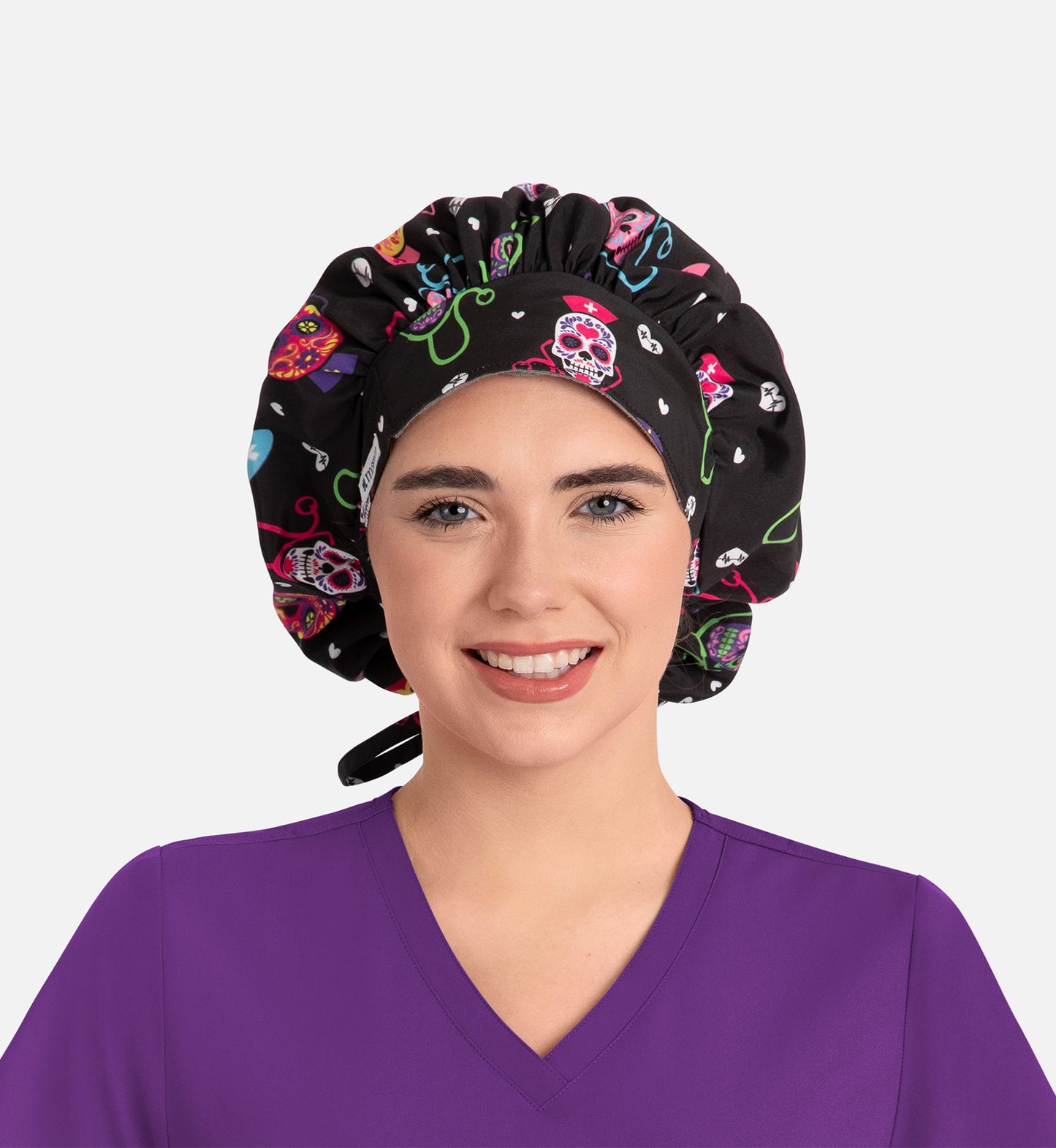 Maevn Unisex Printed Bouffant Scrub Cap