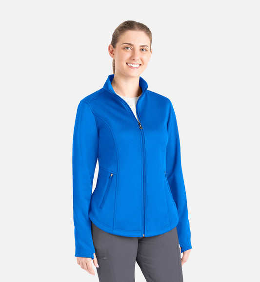 Maevn Blaze Lite Womens Track Fleece Scrub Jacket with NYC Health + Hospitals | Nursing Logo