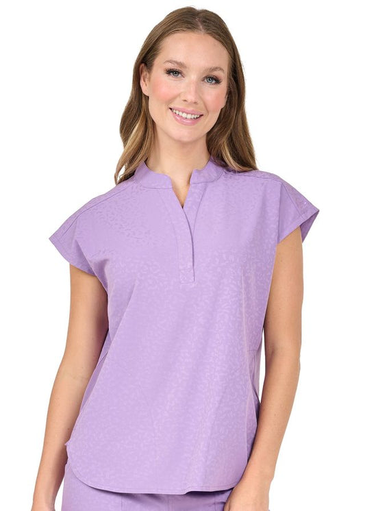Ava Therese Jacquard Piper Tuck In Oversized Scrub Top