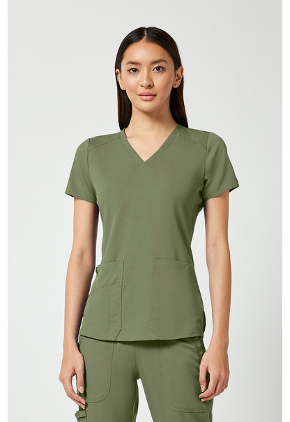 Haut d'hôpital à col en V et pan de chemise Med Couture Touch