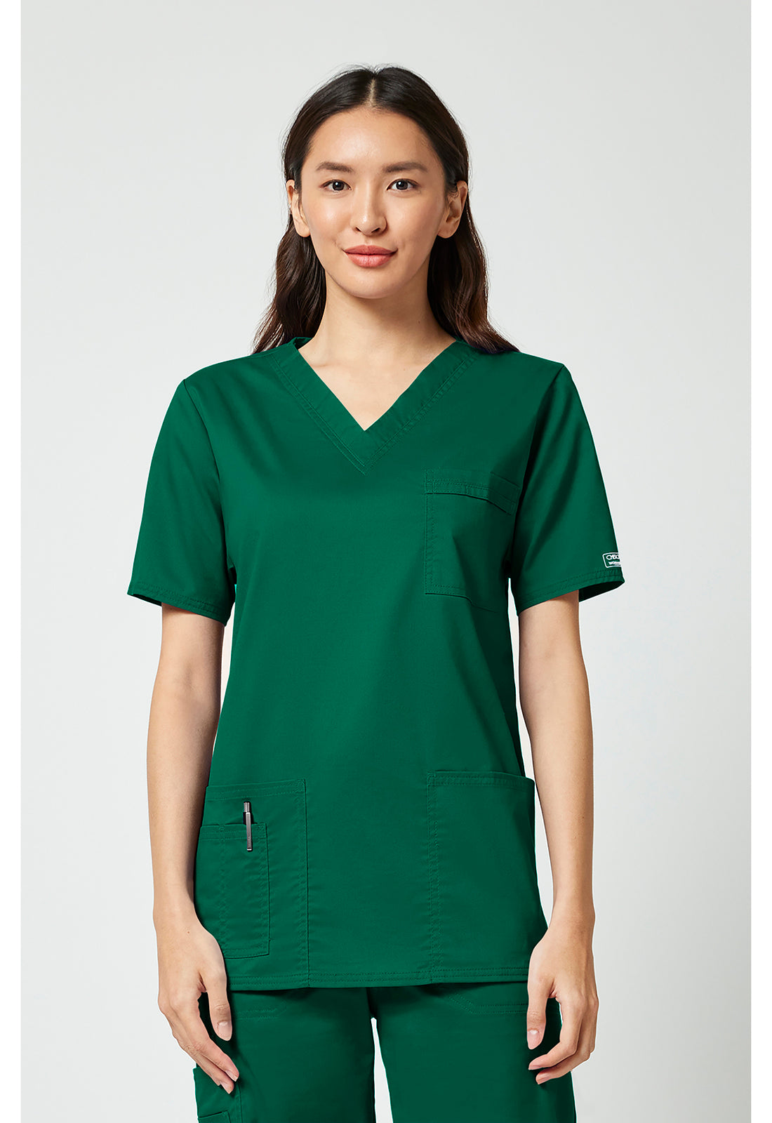 Haut de blouse Cherokee Workwear Core Stretch unisexe à col en V