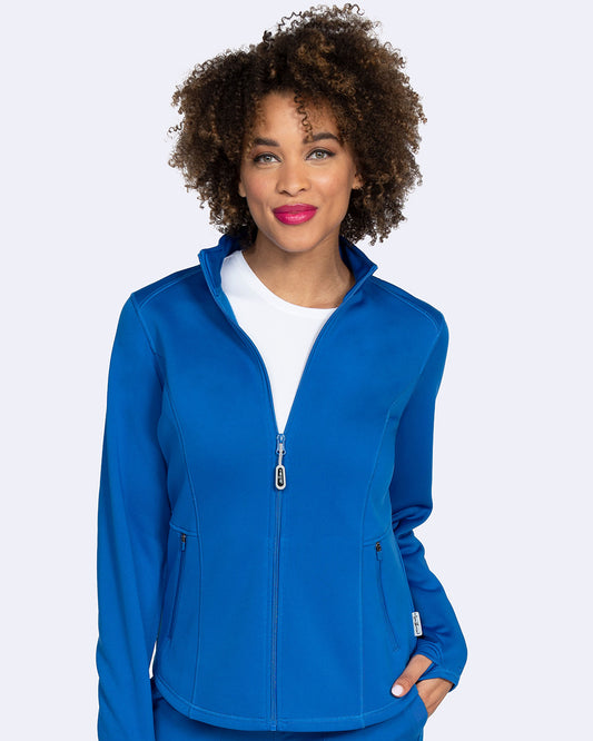 Ava Therese Womens Megan Bonded Fleece Scrub Jacket with NYC Health + Hospitals | Nursing Logo
