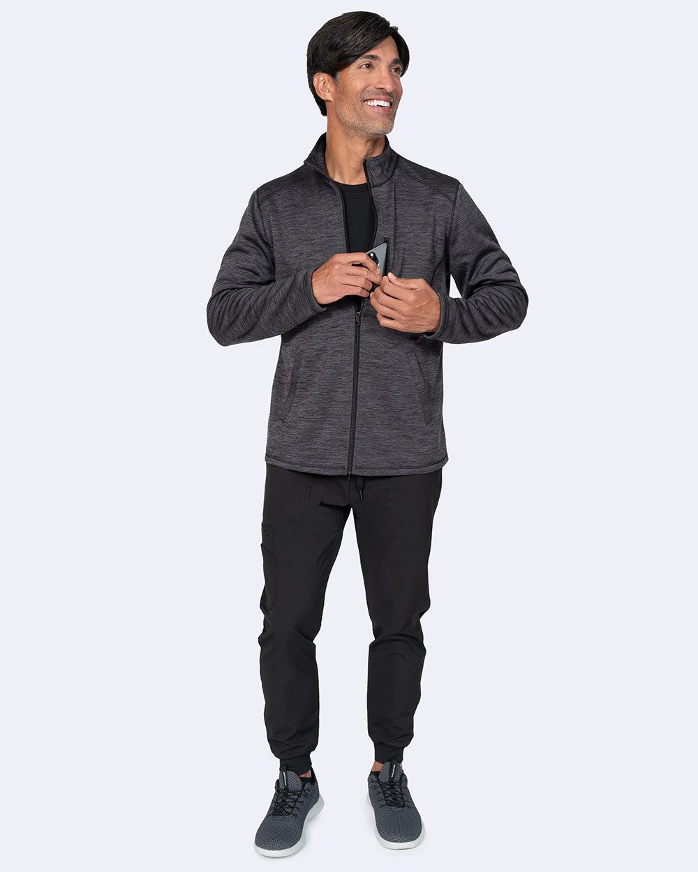 Zavate Mens Brandon Bonded Fleece Scrub Jacket