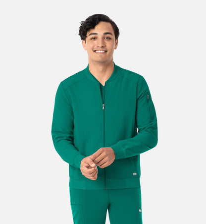 Chaqueta de uniforme quirúrgico bomber Maevn Momentum para hombre con cremallera completa