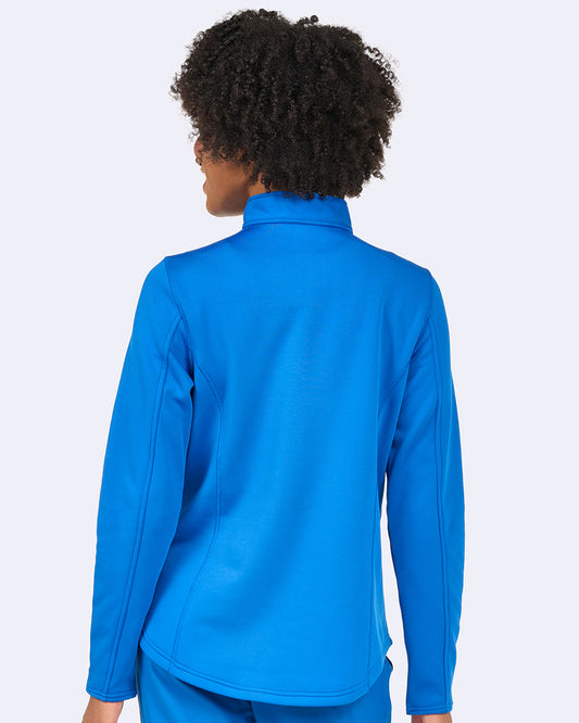 Ava Therese Womens Half Zip Fleece Scrub Pull Over with NYC Health + Hospitals | Nursing Logo