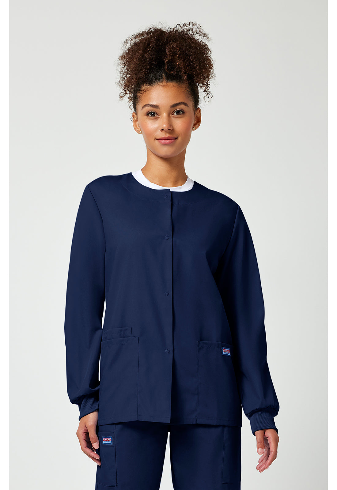 Cherokee Workwear Originals Snap Front Warm-Up Scrub Jacket