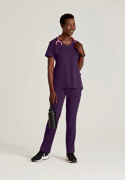 Grey's Anatomy Spandex Stretch Serena 7-Pocket Mid-Rise Tapered Leg Scrub Pants