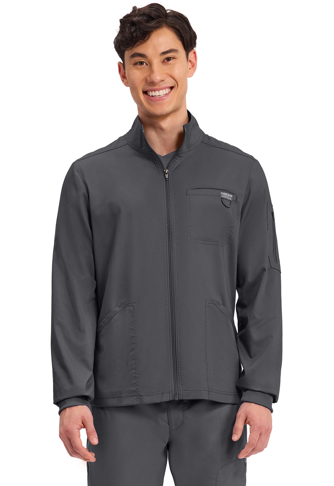 Cherokee Workwear Revolution Mens Zip Front Scrub Jacket