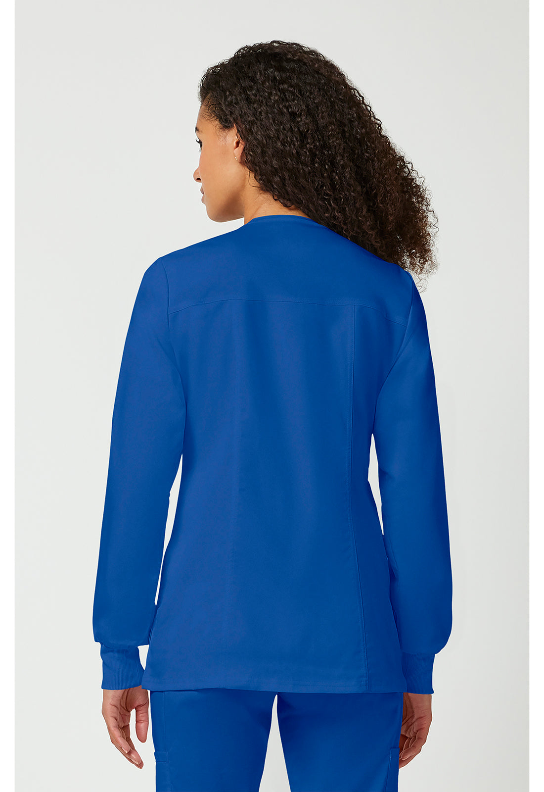 Cherokee Workwear Revolution Womens Snap Front Scrub Jacket with NYC Health + Hospitals | Nursing Logo