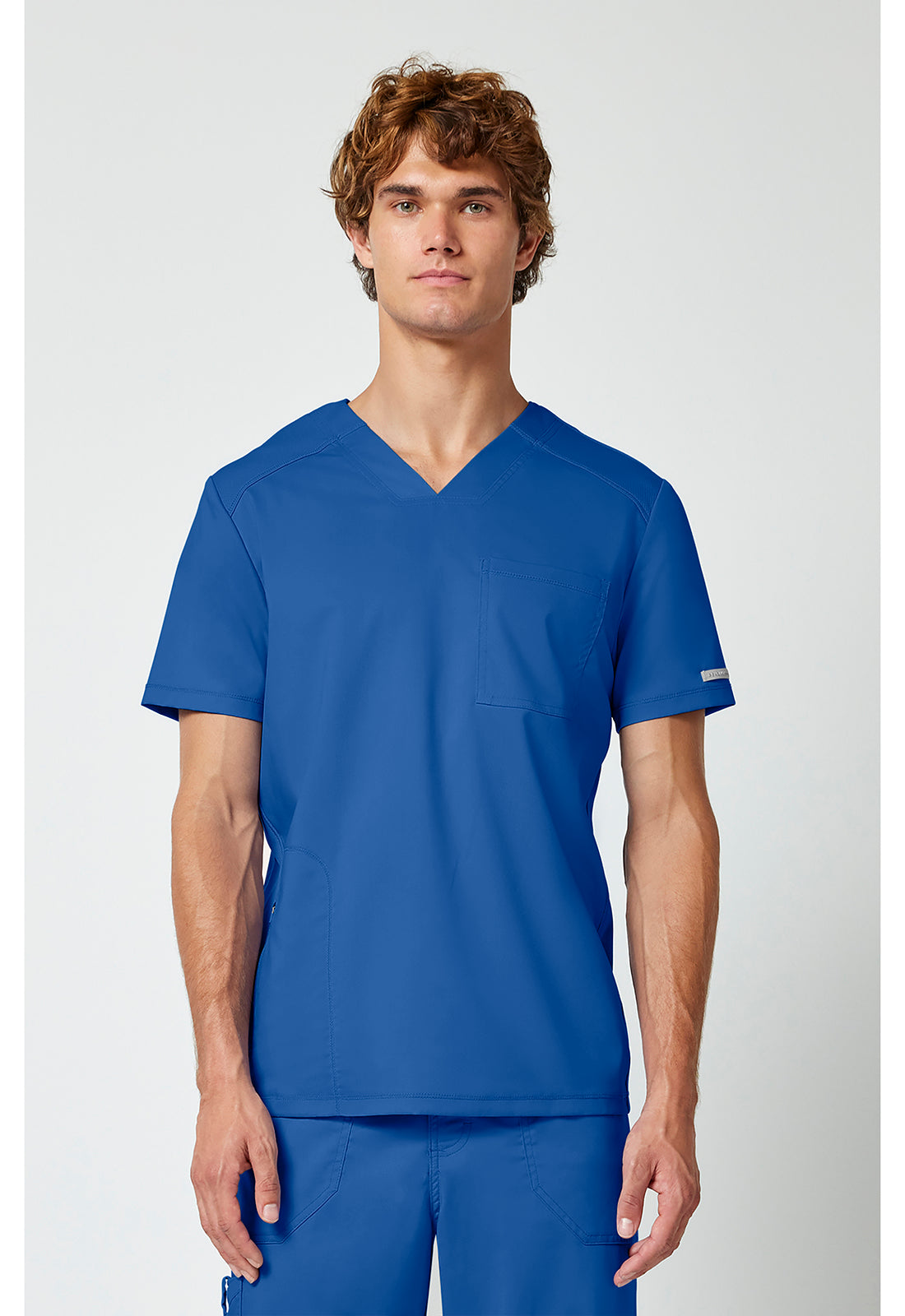 Haut de blouse médicale Cherokee Workwear pour homme, col en V, une poche, à rentrer dans le pantalon.