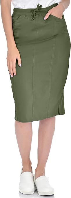Medichic Alexa Drawstring Knit Waistband Scrub Skirt