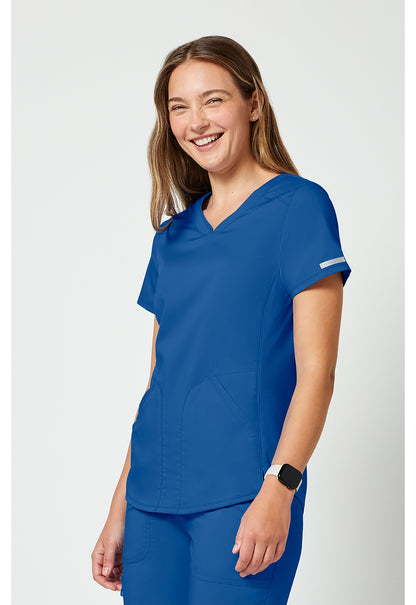 Cherokee Workwear Revolution Womens V-Neck Scrub Top with NYC Health + Hospitals | Nursing Logo
