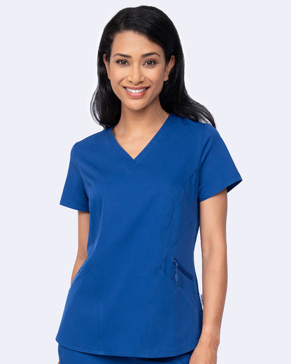 Blusa médica de punto con espalda descubierta de Ava Therese