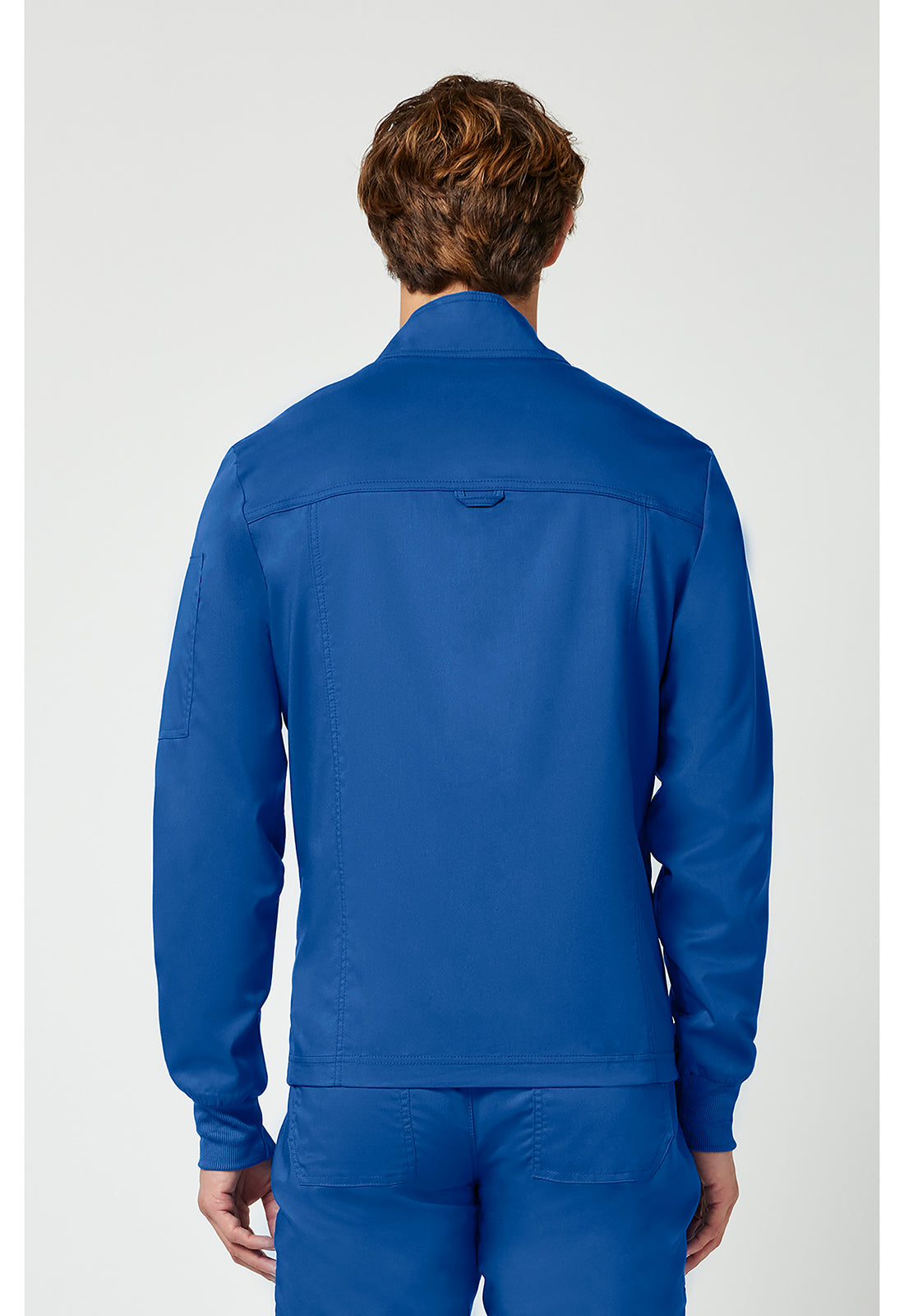 Cherokee Workwear Revolution Mens Zip Front Scrub Jacket with NYC Health + Hospitals | Nursing Logo
