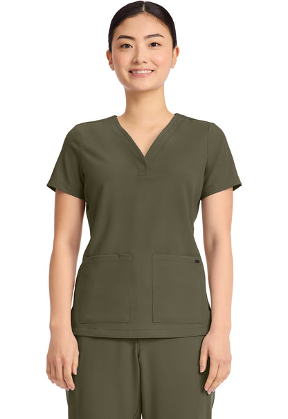Healing Hands Quest 3-Pocket Y-Neck Scrub Top