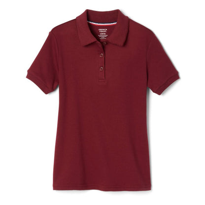 French Toast Girls Plus Short Sleeve Interlock Polo with Picot Collar