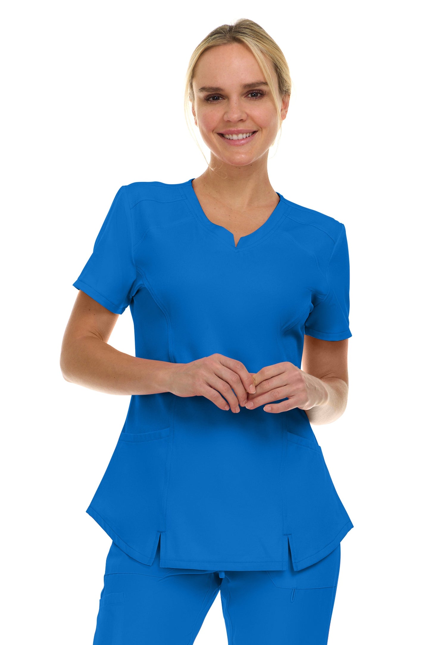 Blusa médica Medicicic Holly Notch de dos bolsillos y cuello en V