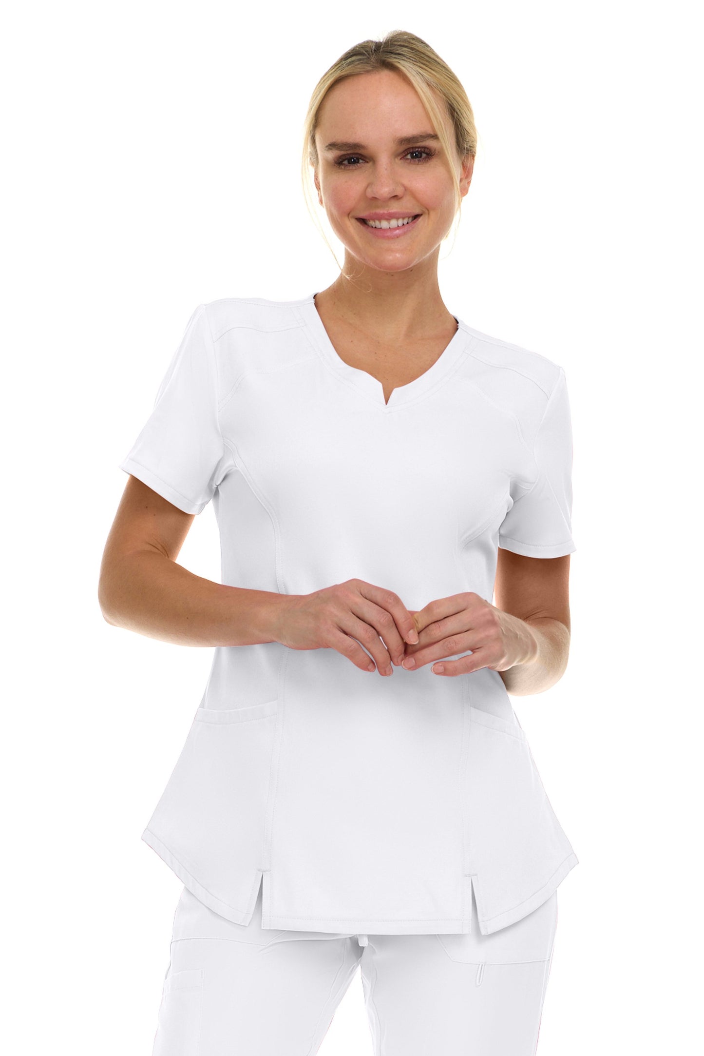 Blusa médica Medicicic Holly Notch de dos bolsillos y cuello en V