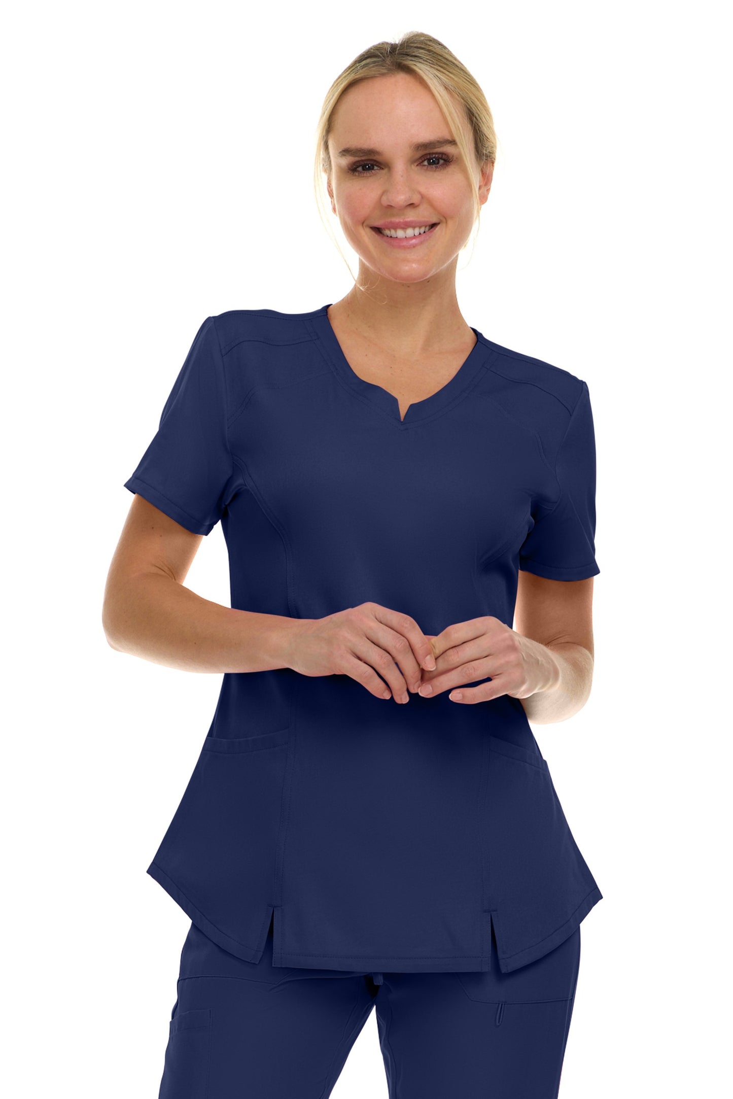 Blusa médica Medicicic Holly Notch de dos bolsillos y cuello en V
