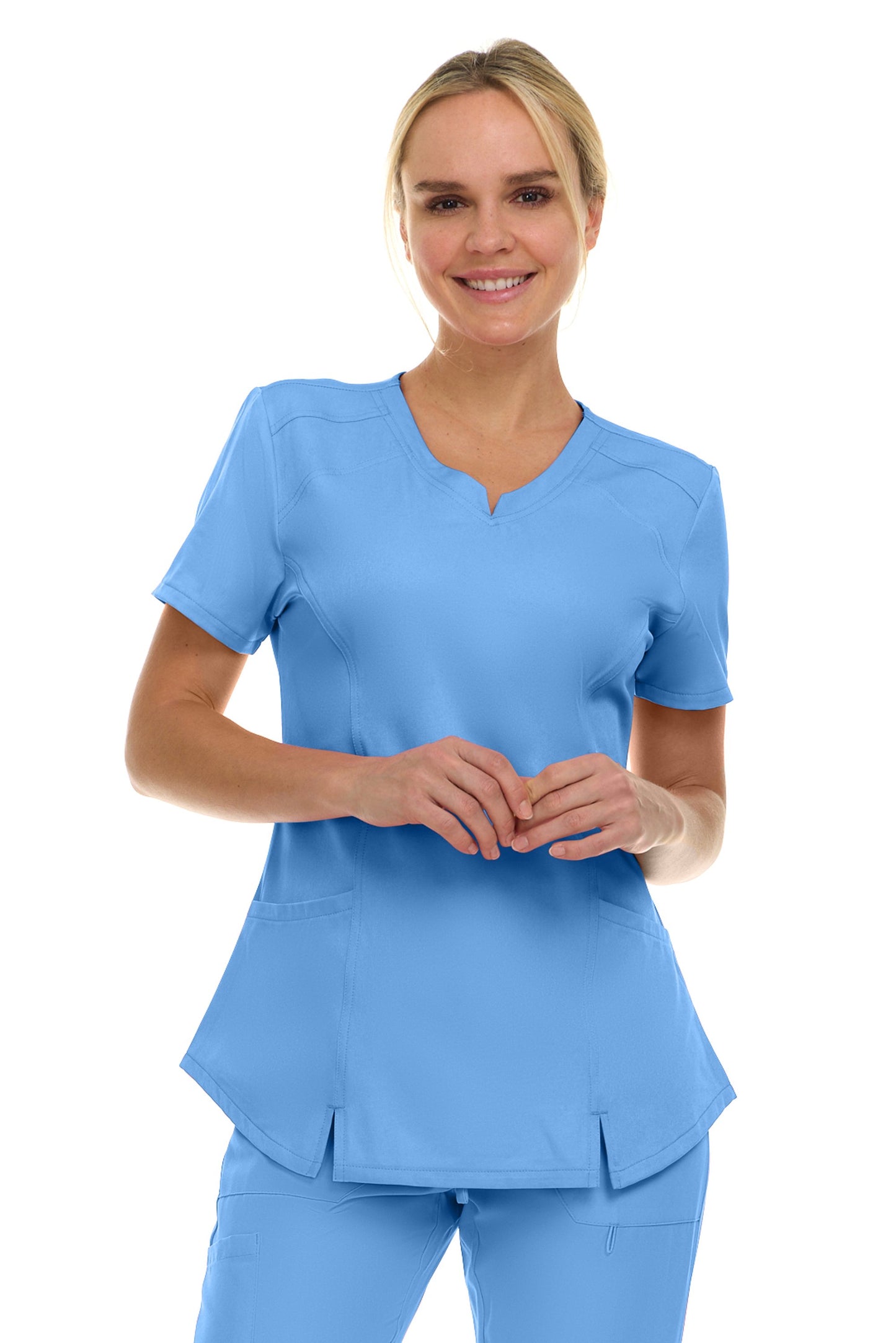 Blusa médica Medicicic Holly Notch de dos bolsillos y cuello en V