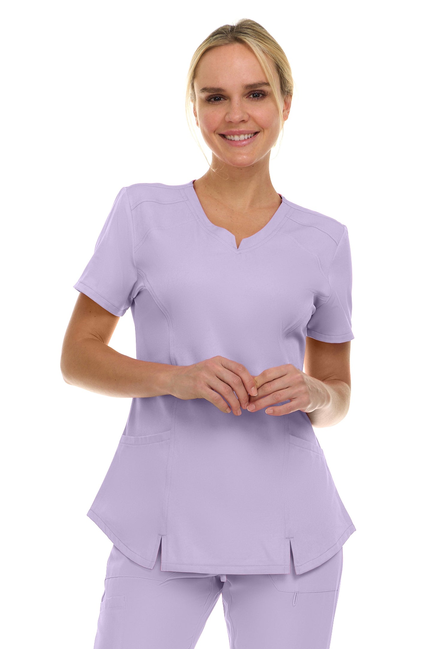 Blusa médica Medicicic Holly Notch de dos bolsillos y cuello en V