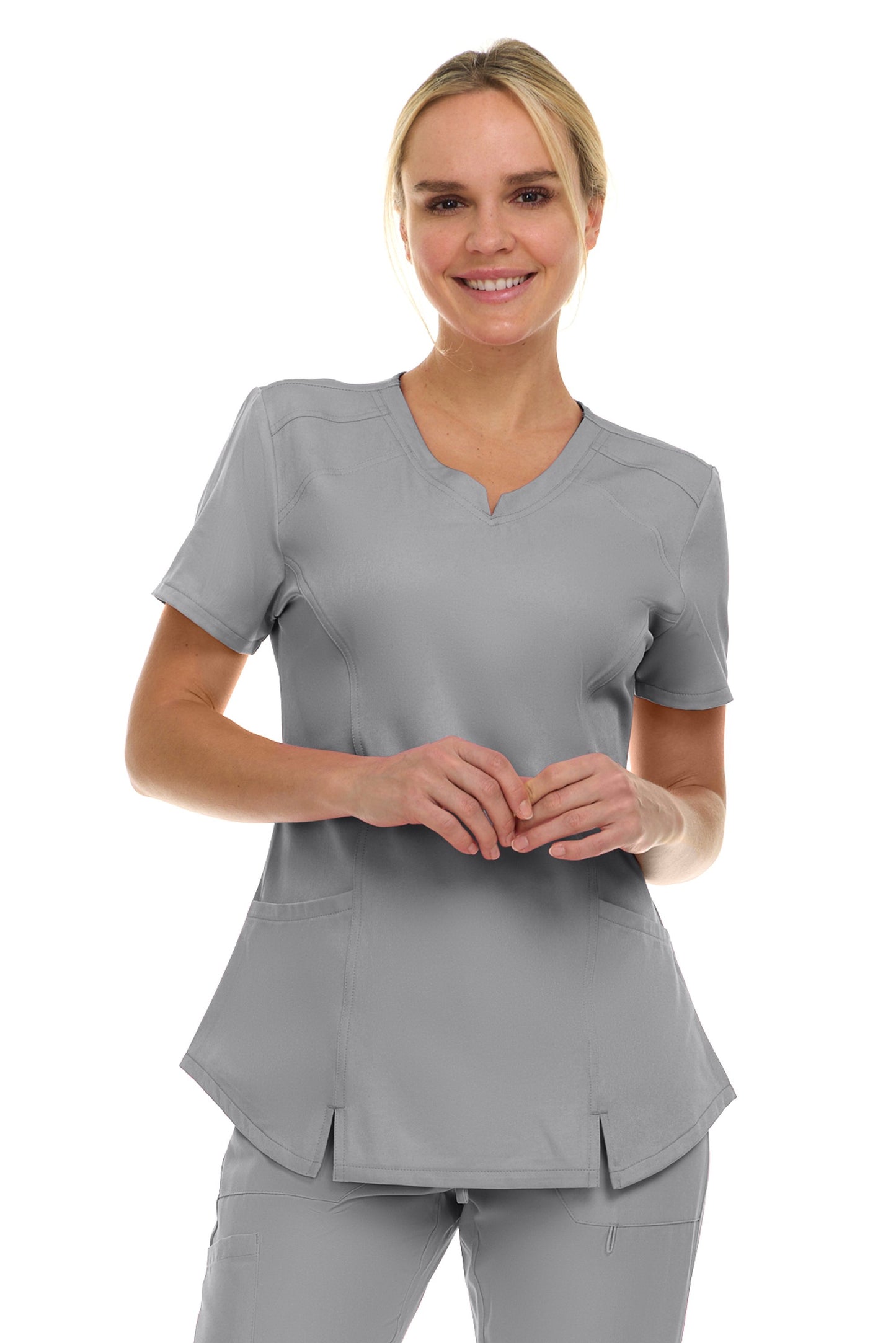 Blusa médica Medicicic Holly Notch de dos bolsillos y cuello en V